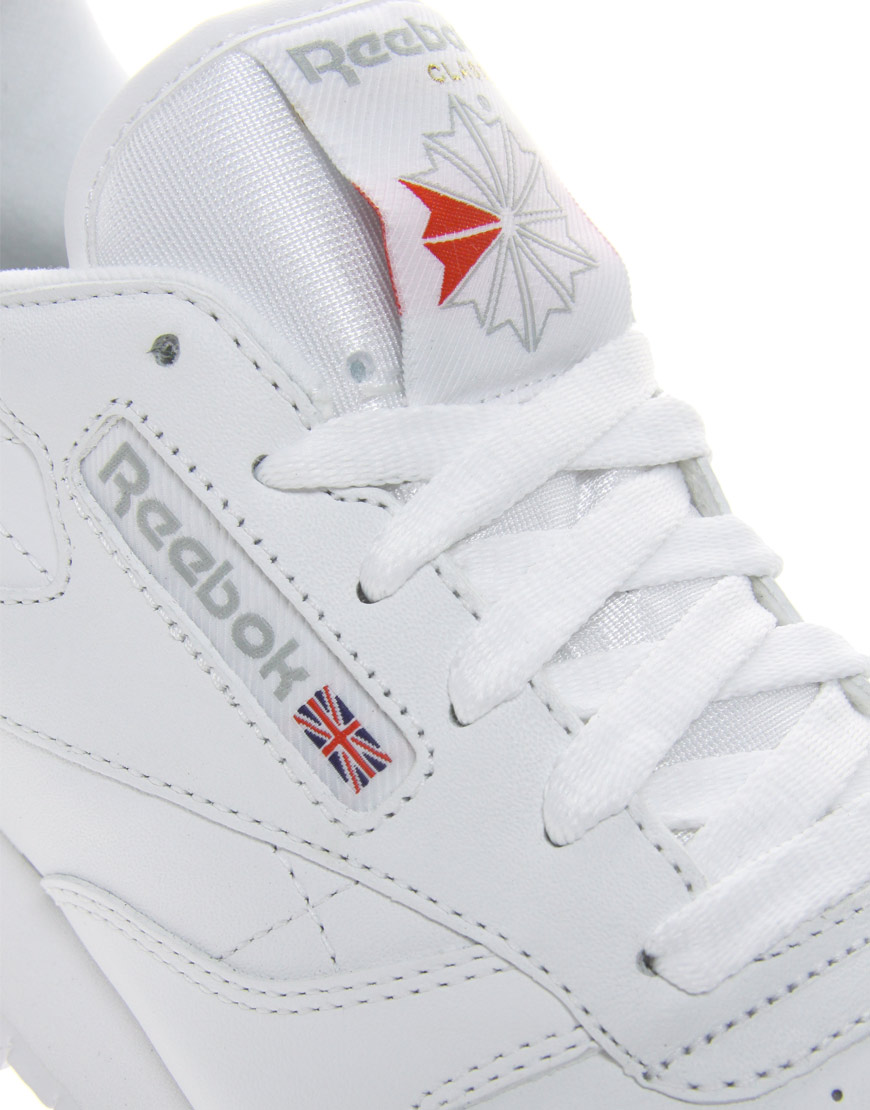 reebok classic white leather trainers