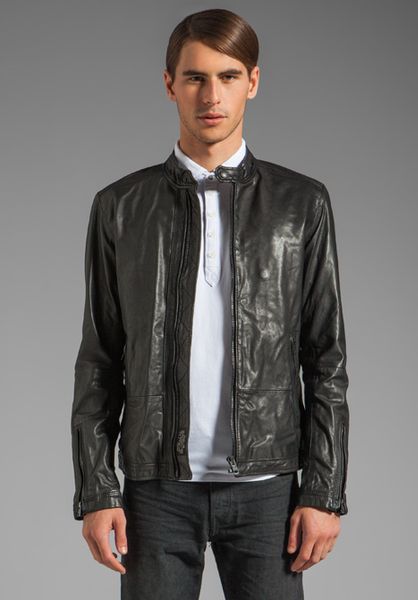 Diesel Lagnum Leather Jacket in Black for Men | Lyst