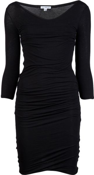 James Perse Multi Layer Dress in Black (multi) | Lyst