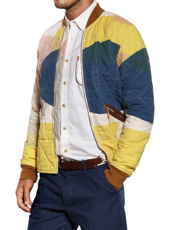 Folk Quilted Cotton Canvas Casual Jacket for Men Lyst