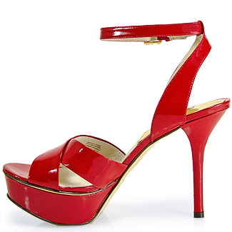 michael kors red platform sandals