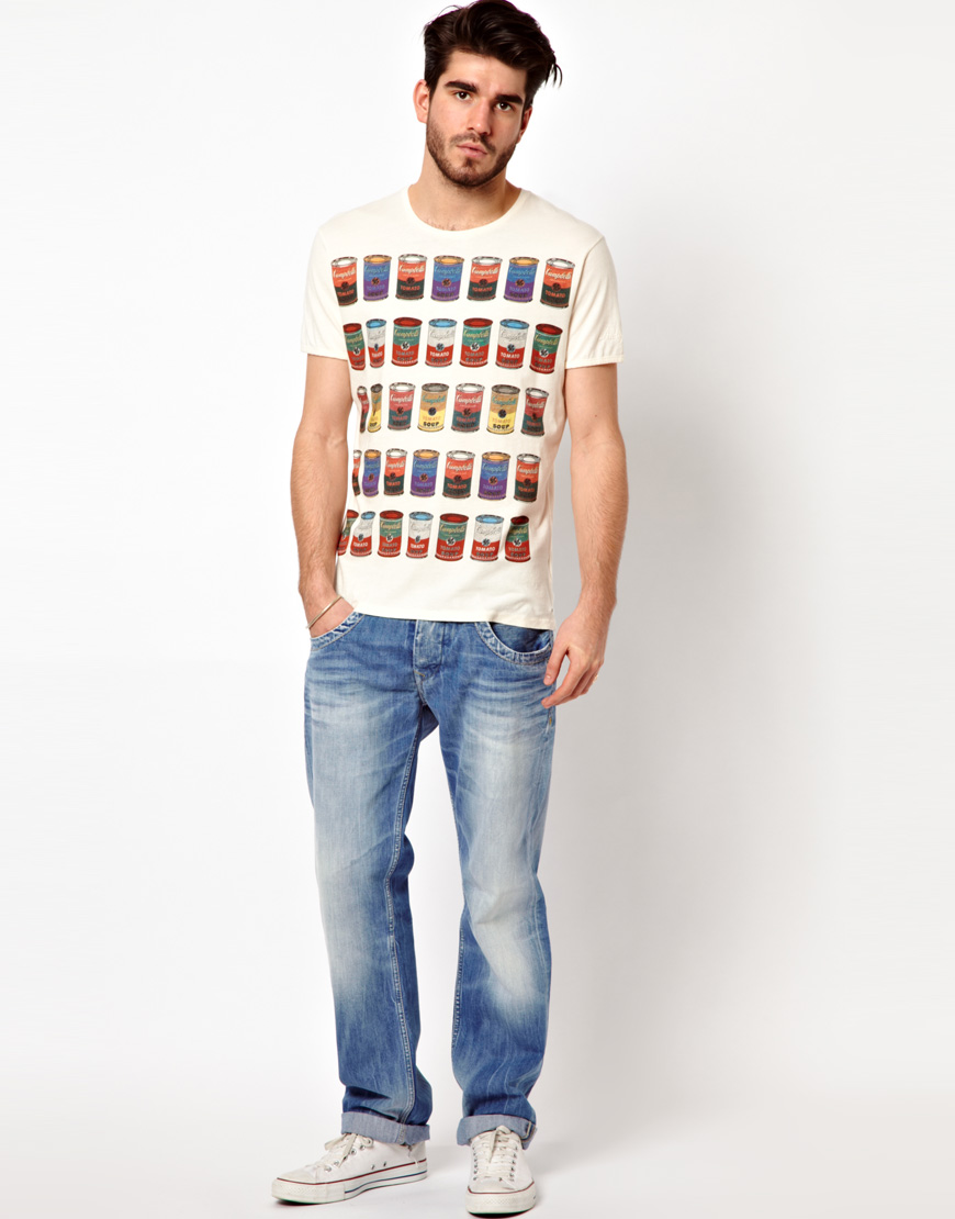 Lyst - Pepe Jeans Andy Warhol Tshirt Multi Campbells Soup Print in ...