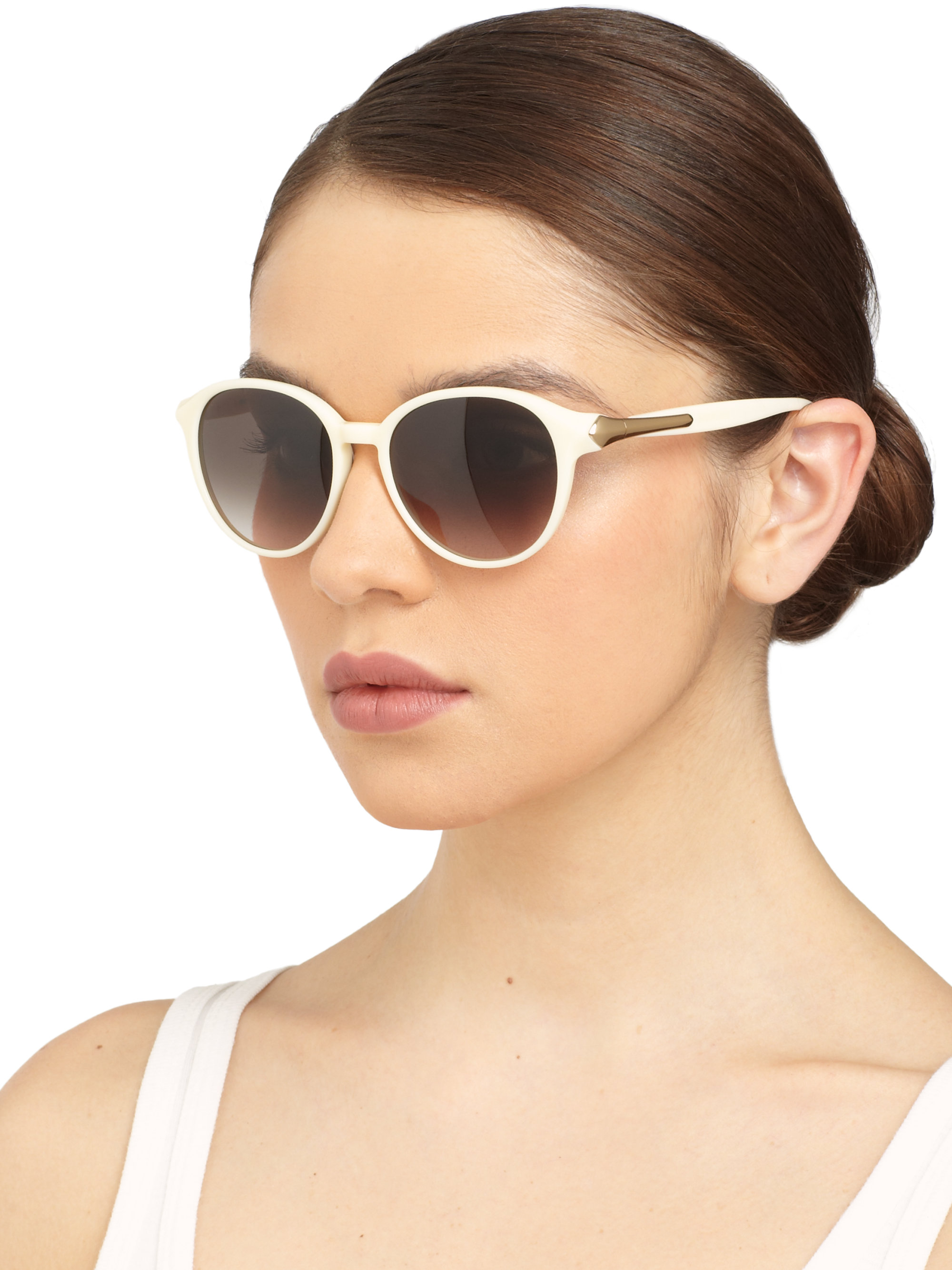 Lyst Balmain Round Baroque Acetate Sunglasses in White