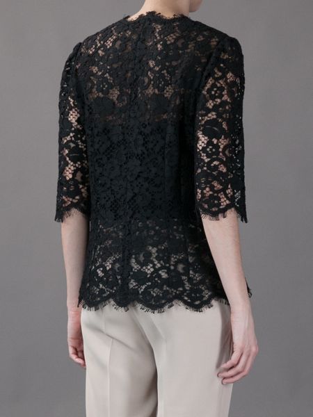 Dolce & Gabbana Lace Blouse in Black | Lyst