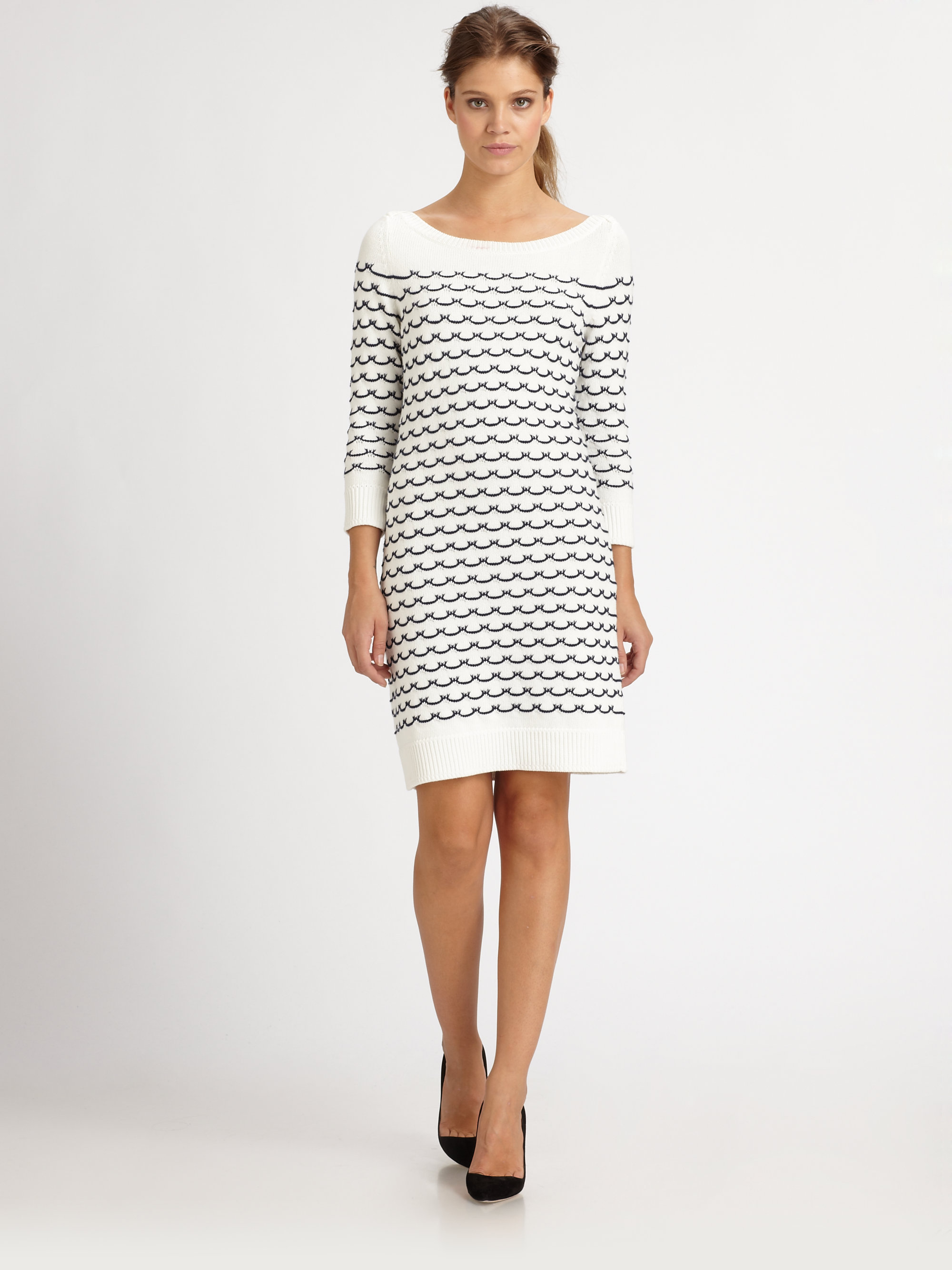 Lyst - Milly Sailor Stitch Sweater Dress in White