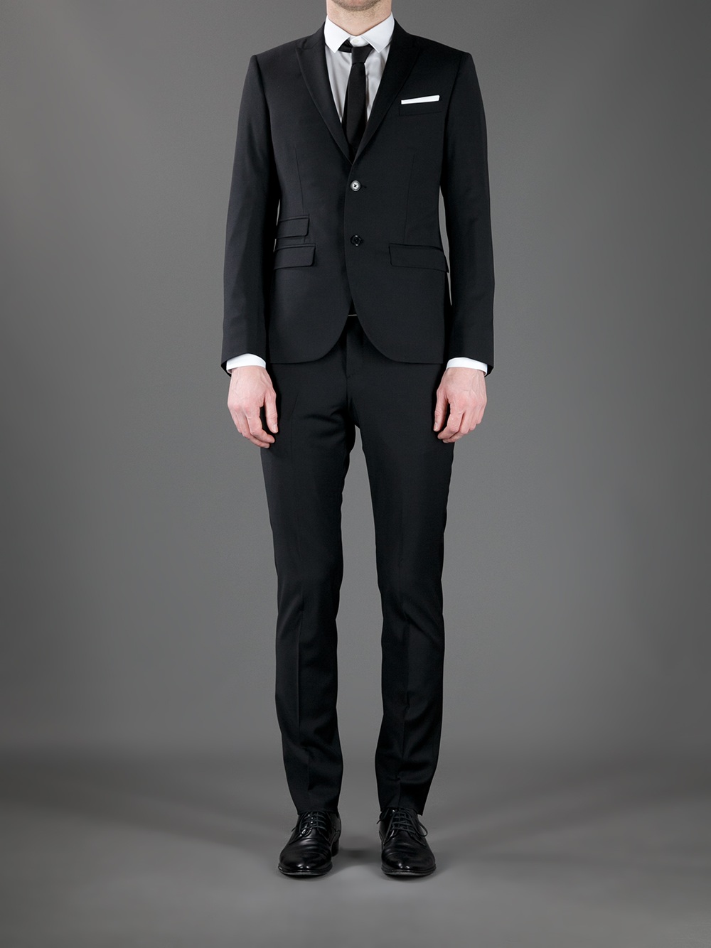 Neil barrett Suit with Pocket Square in Black for Men | Lyst