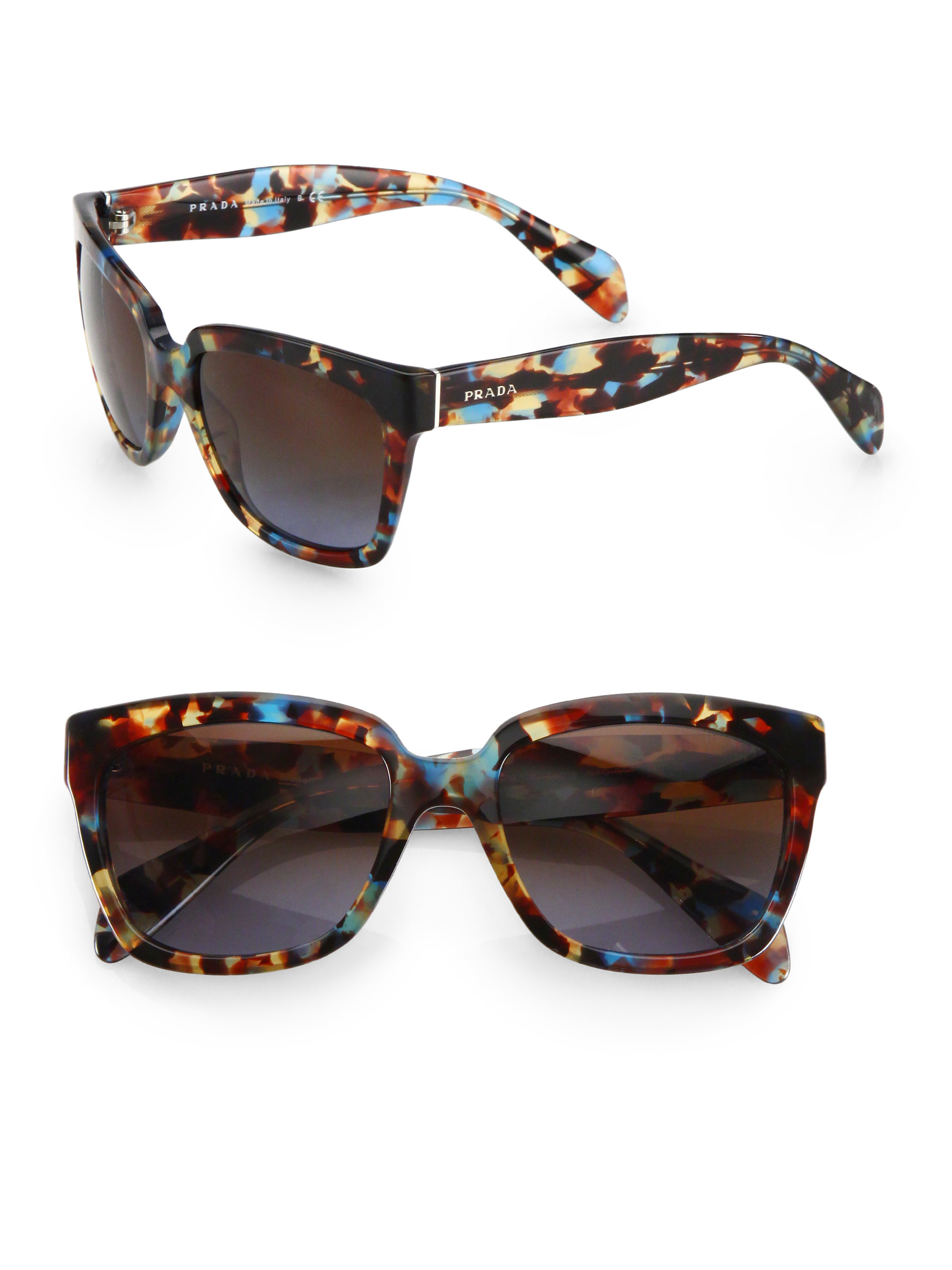 Prada Confetti Wayfarer Square Sunglasses in Multicolor (SPTTY TORT) | Lyst