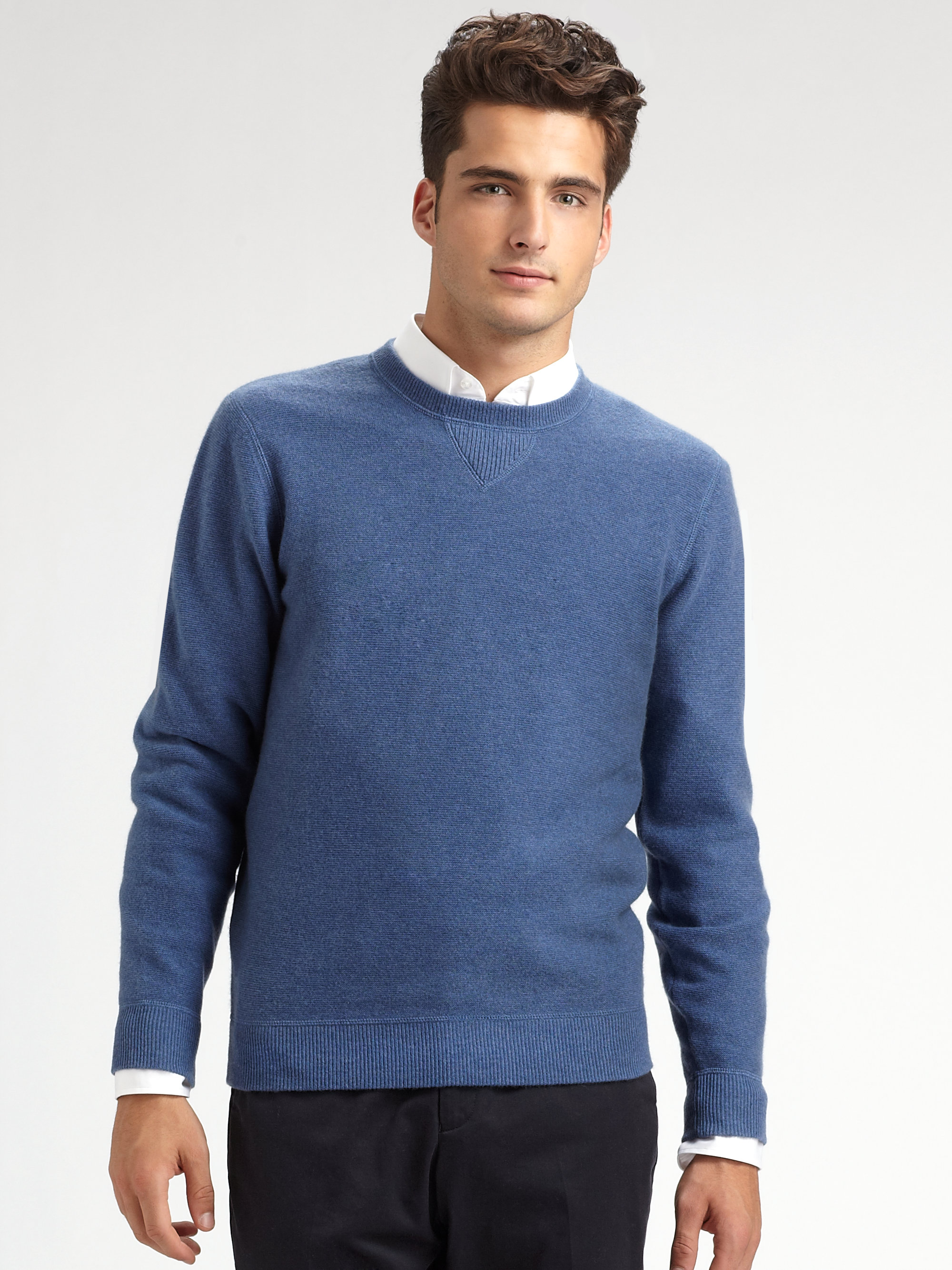 Saks Fifth Avenue Mens Collection Natural Cashmere Sweater Product 1 6563150 074027779 