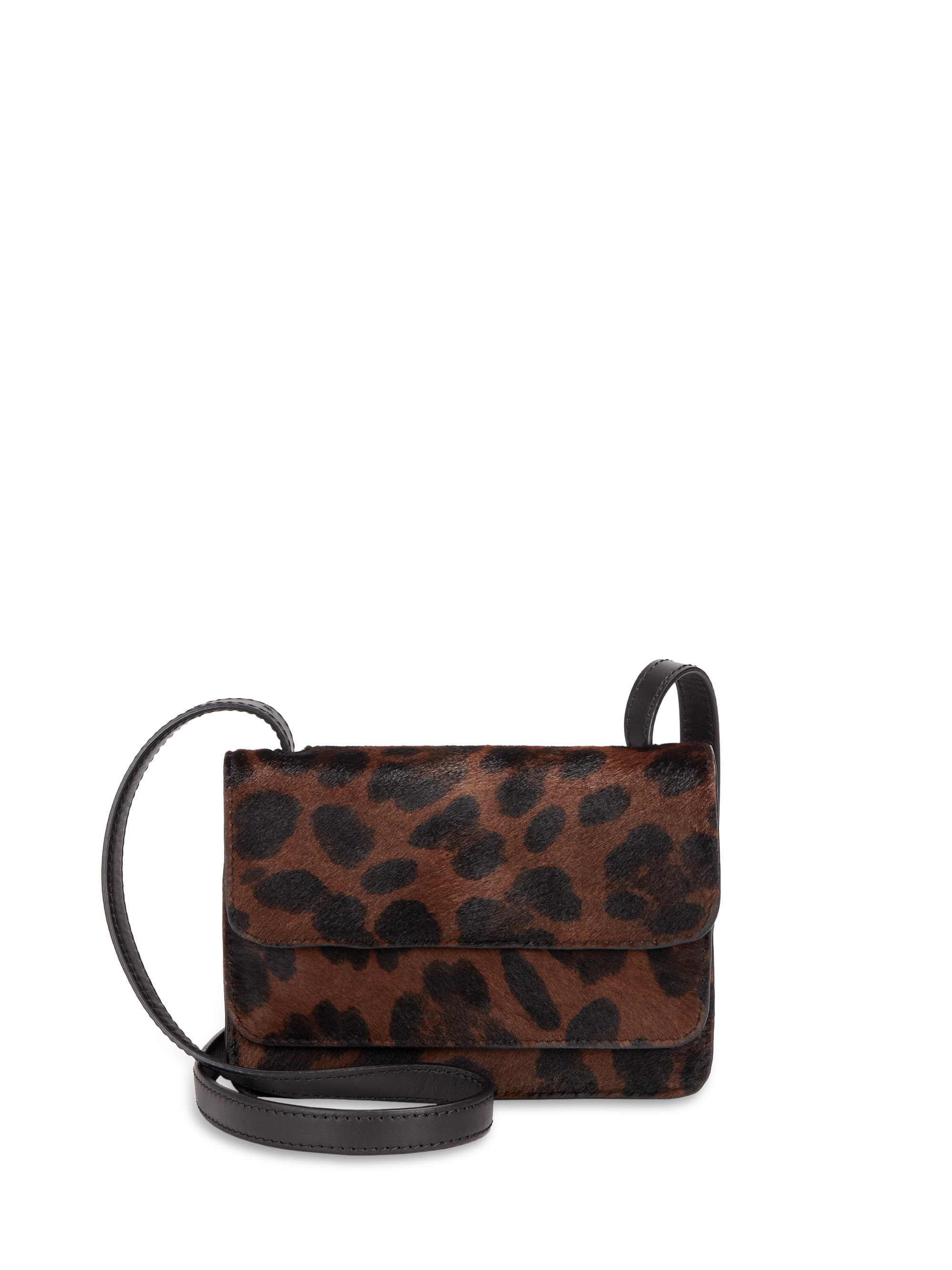 Stuart Weitzman Layered Leopard Pony Hair Crossbody Bag - Lyst