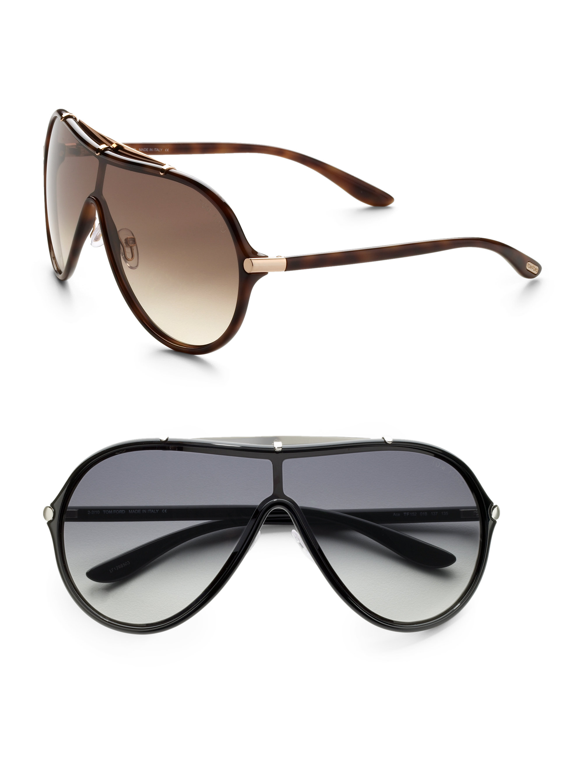 Tom ford ace oversized shield sunglasses