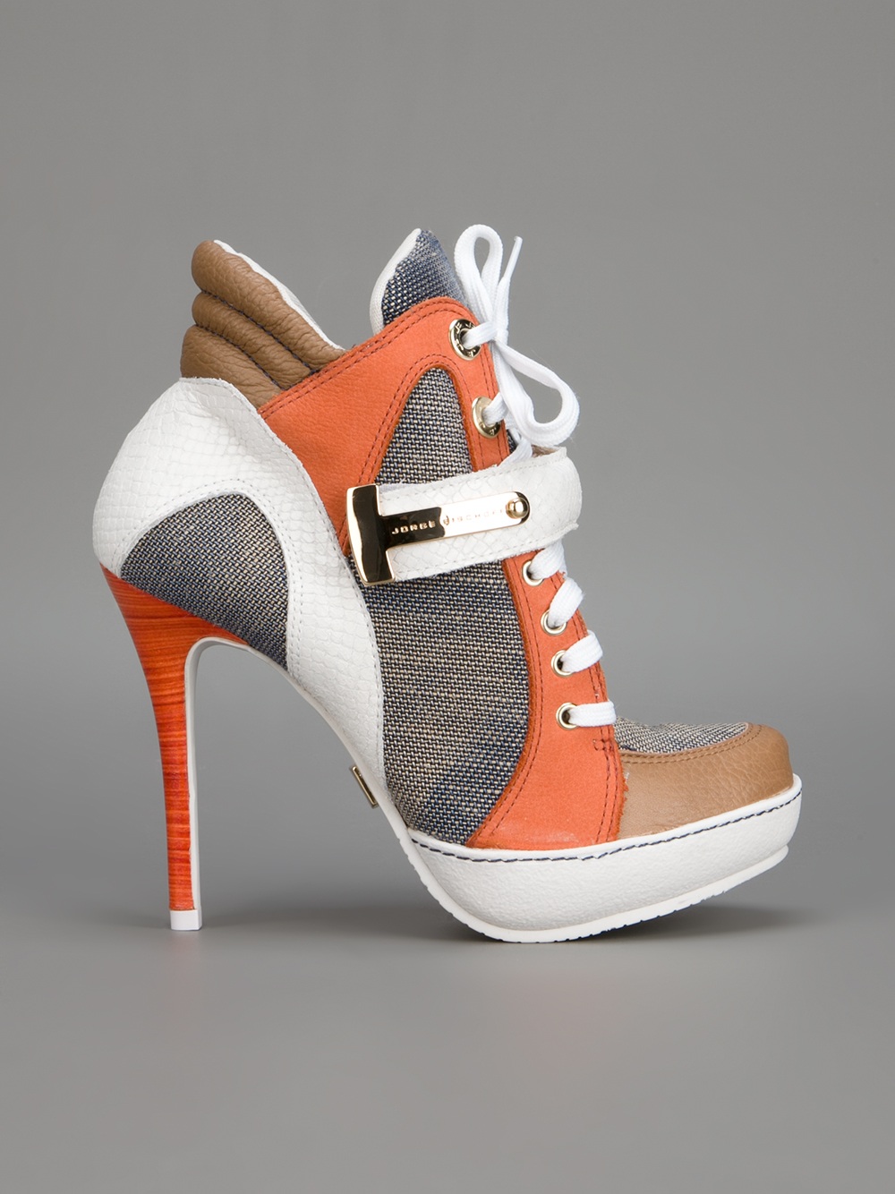 Bischoff Stiletto Lace Up Trainer in Blue Lyst