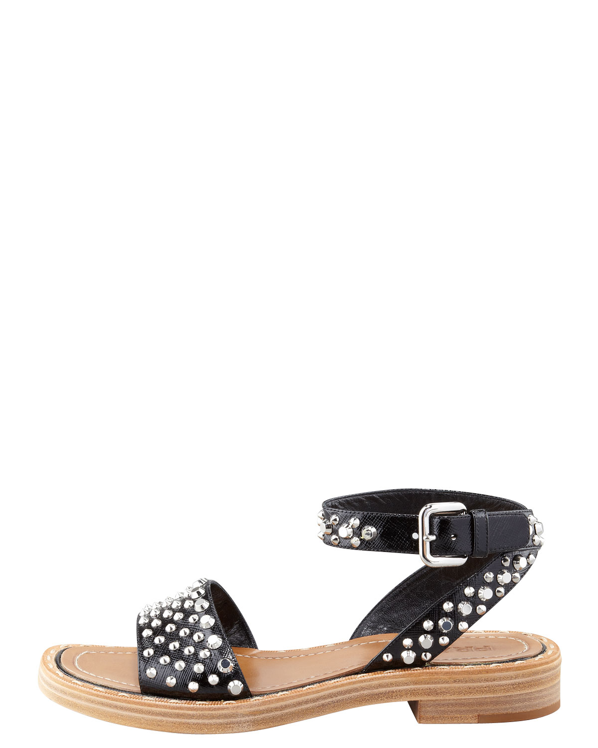 prada black flat sandals