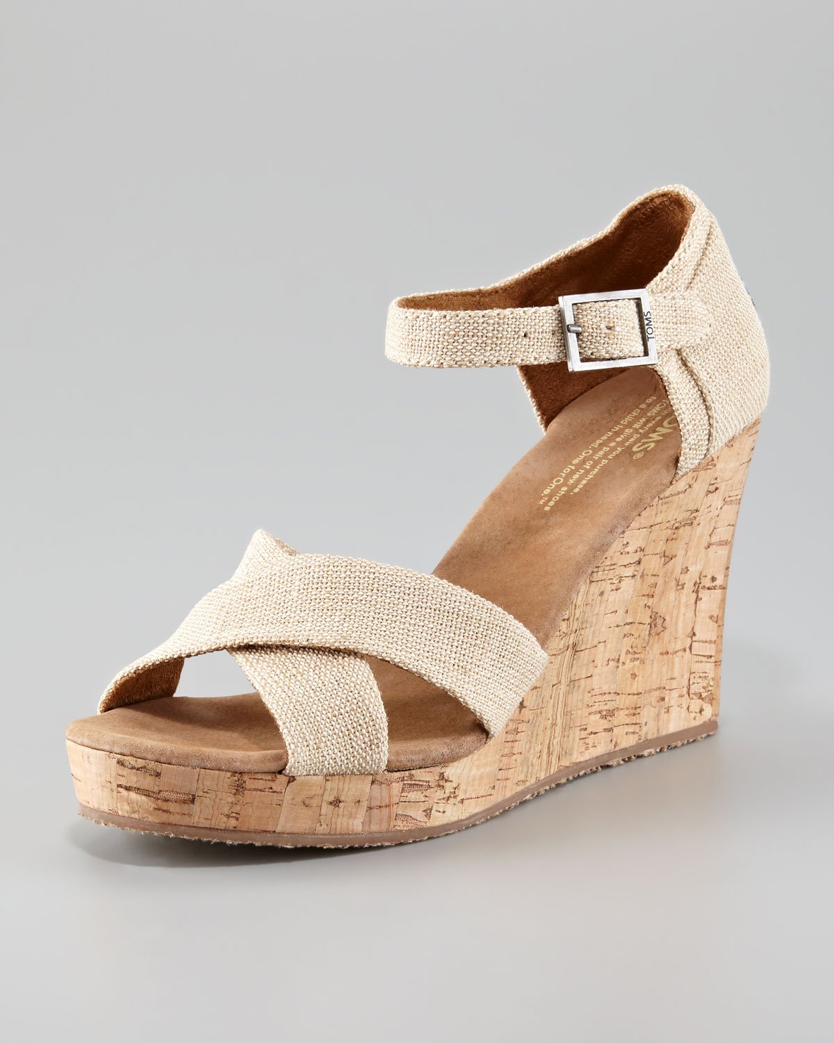 Toms Cork iWedgei iSandali in Brown sierra beige Lyst