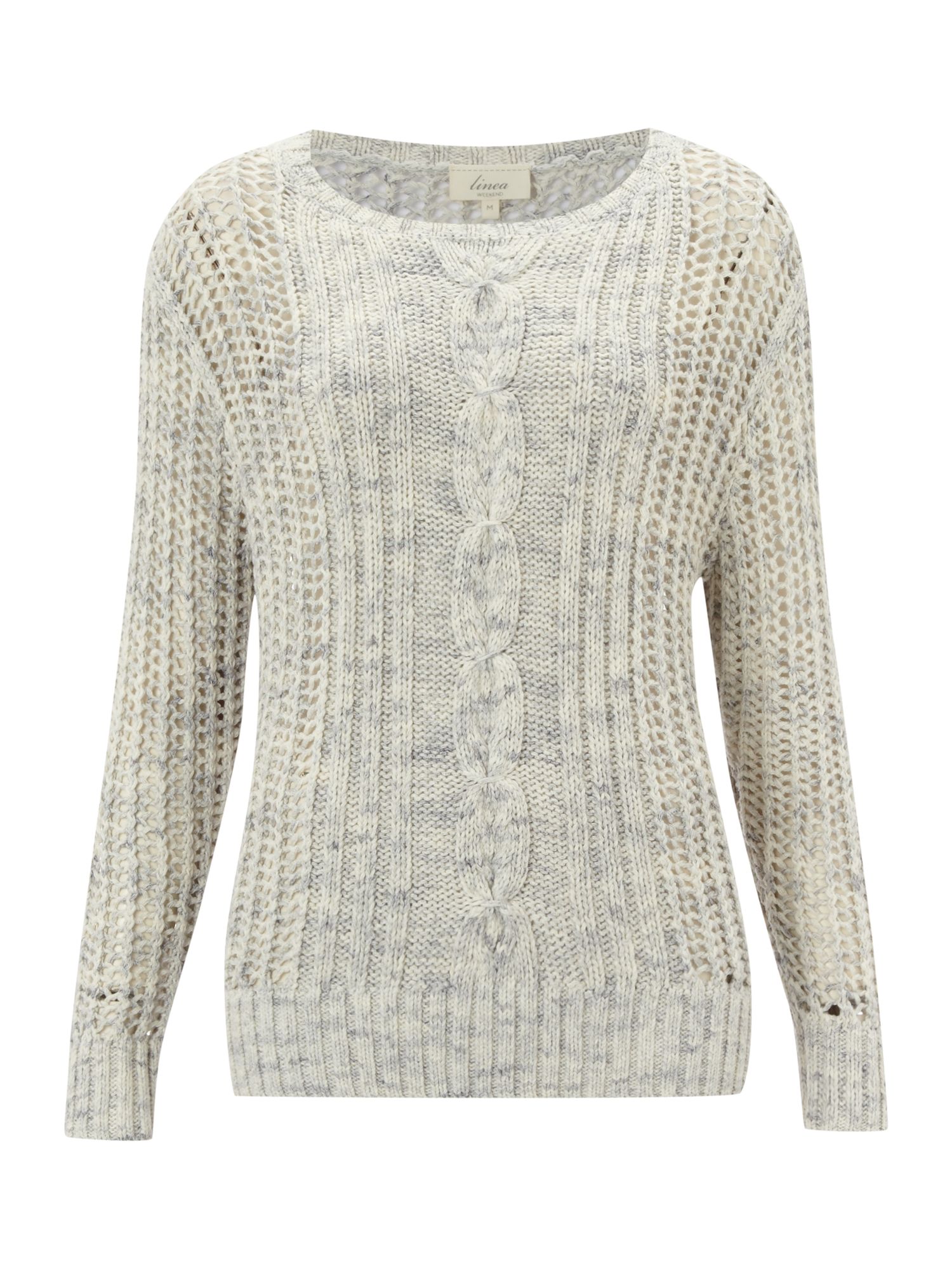 Linea Weekend Ladies Cable Knit Space Dye Jumper in Beige (cream) | Lyst