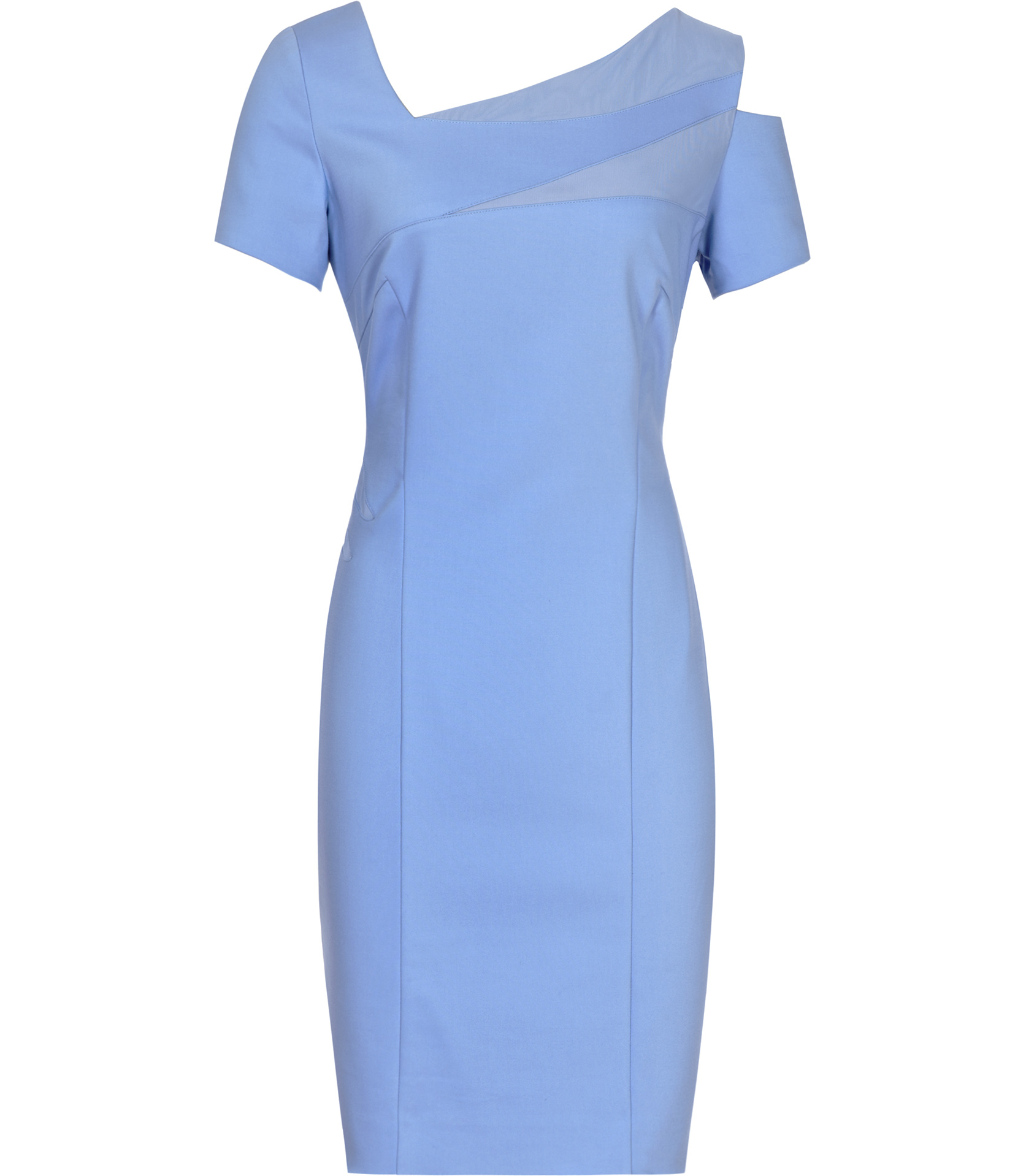 Lyst - Reiss Jazz Mesh Insert Dress Sky Blue in Blue