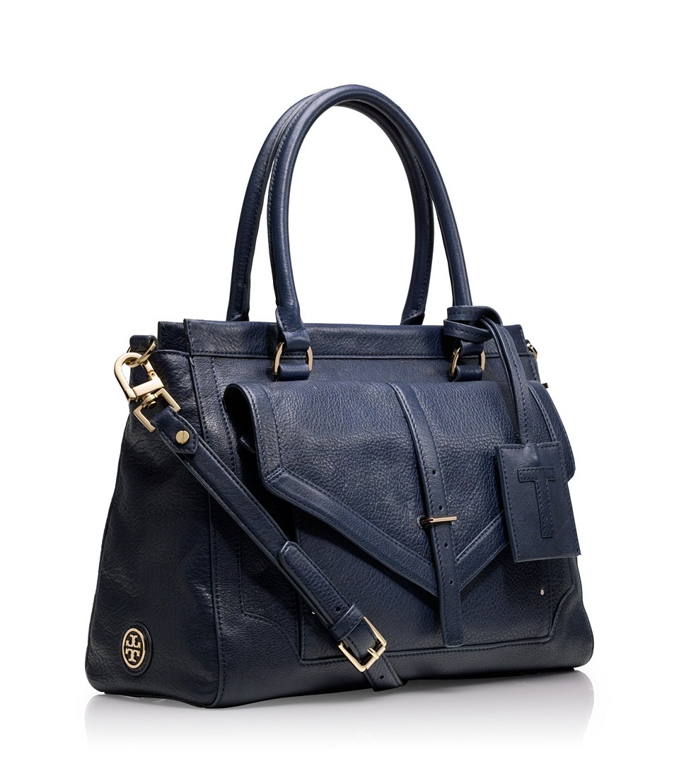 tory burch blue satchel