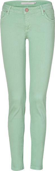 Victoria Beckham Sea Foam Power Skinny Jeans in Green (sea) | Lyst