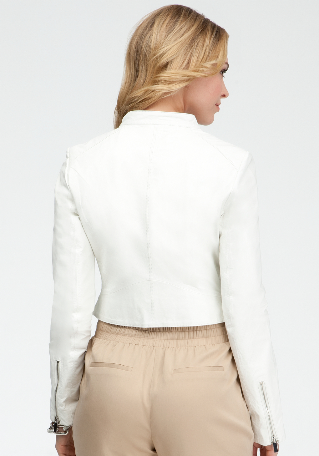 Lyst - Bebe Cali Cropped Leather Jacket in White