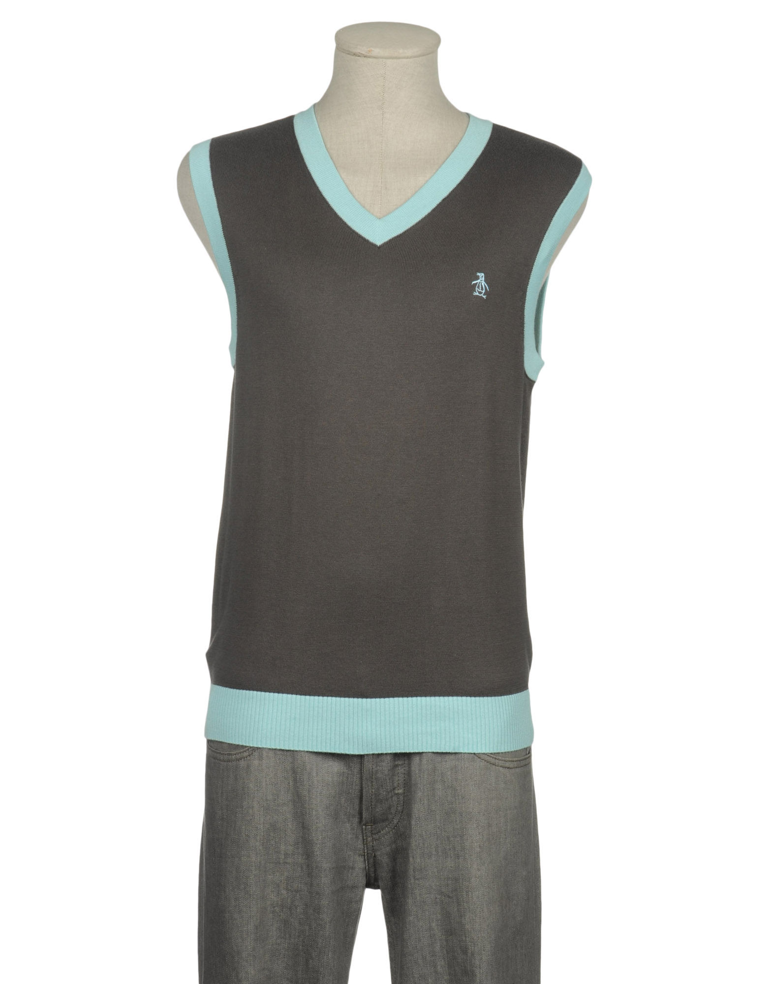 Original penguin Sweater Vest in Gray for Men | Lyst