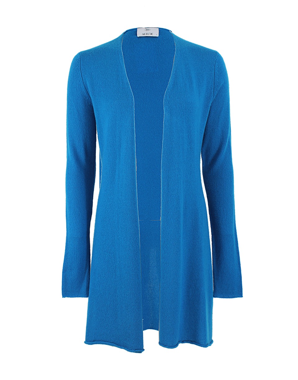 Allude Long Open Drape Cardigan in Blue (cobalt) | Lyst