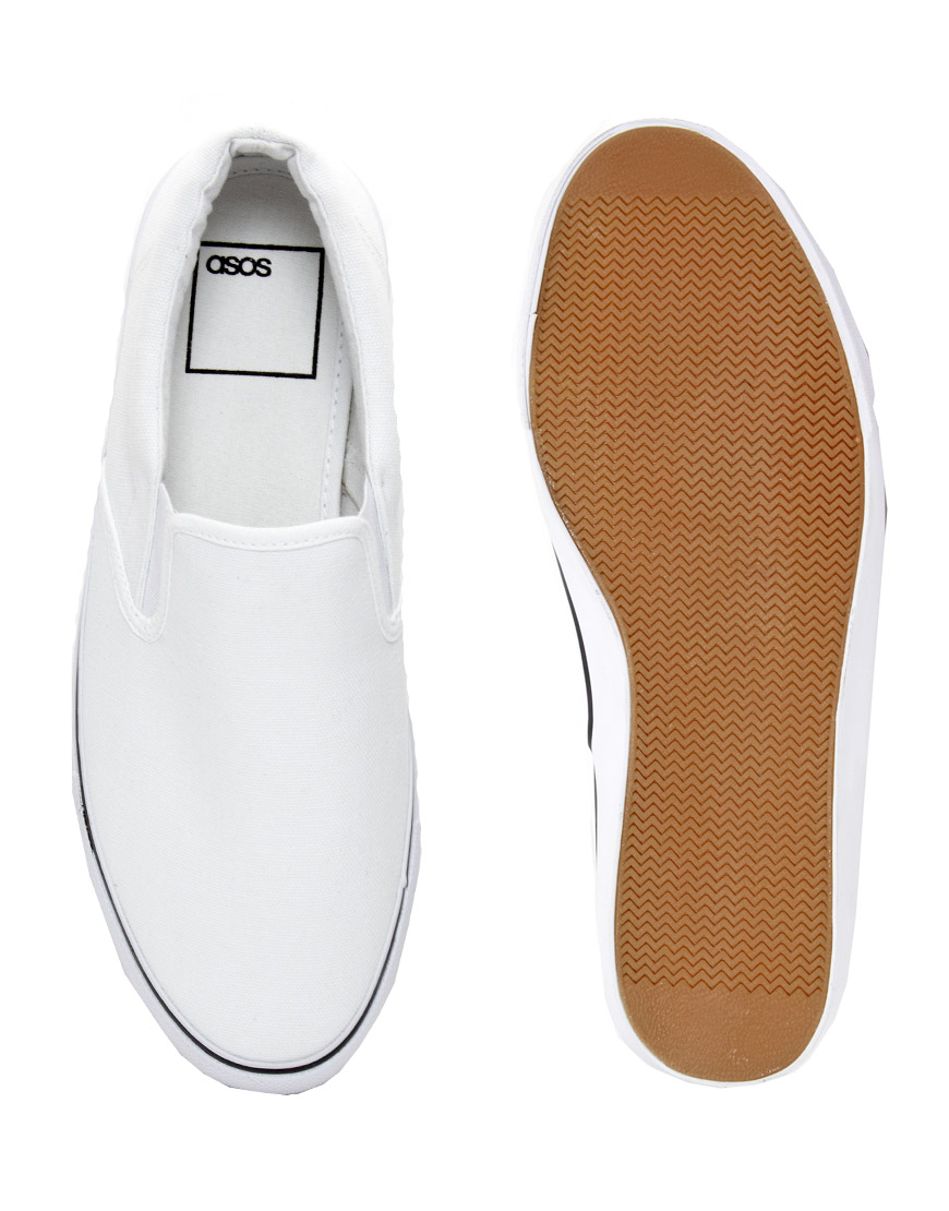 Lyst - Asos Asos Slip On Plimsolls in White for Men