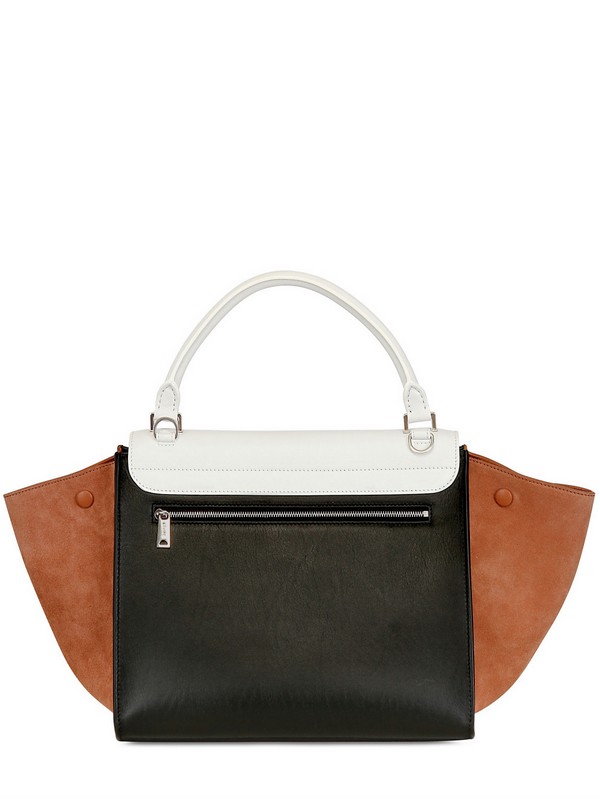 Cline Multicolor Leather Medium Trapeze Bag in White (peach) | Lyst