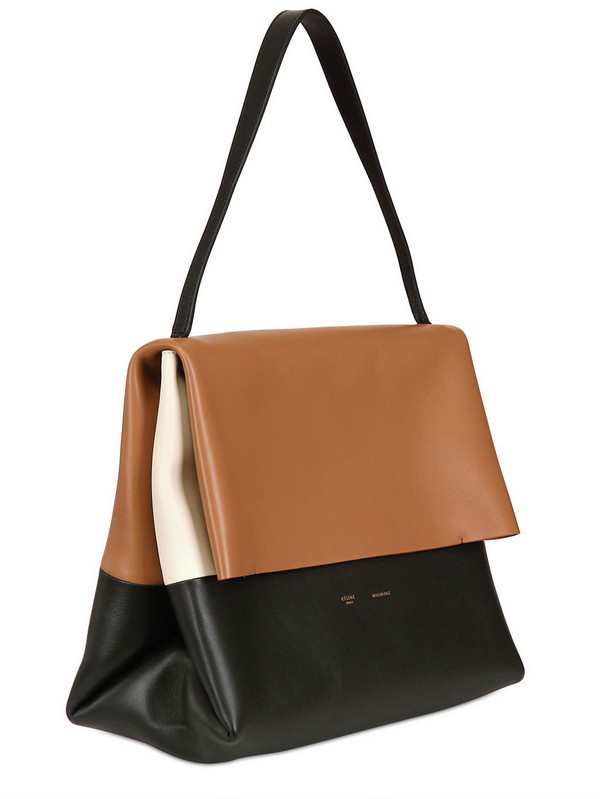 celine handbag - celine monogram leather shoulder bag