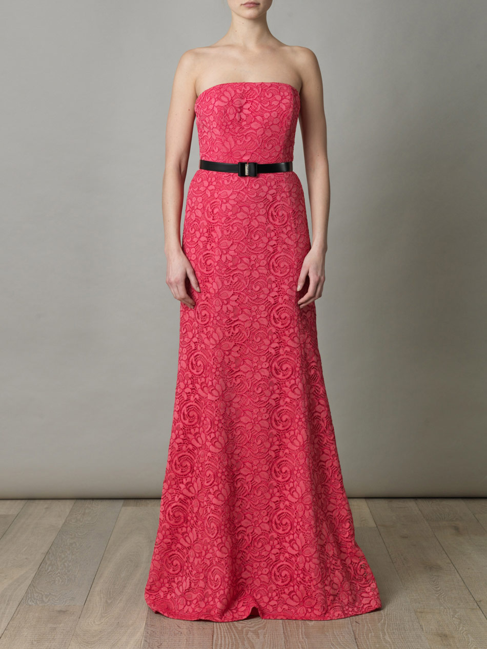 Lyst - Jason Wu Cored Lace Strapless Dress in Pink