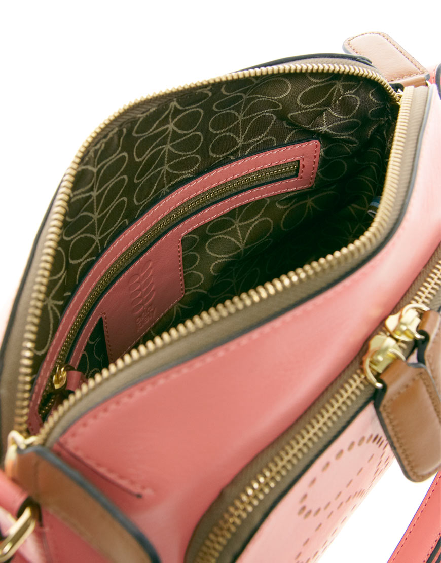 Orla kiely Leather Iris Cross Body Bag in Pink Lyst