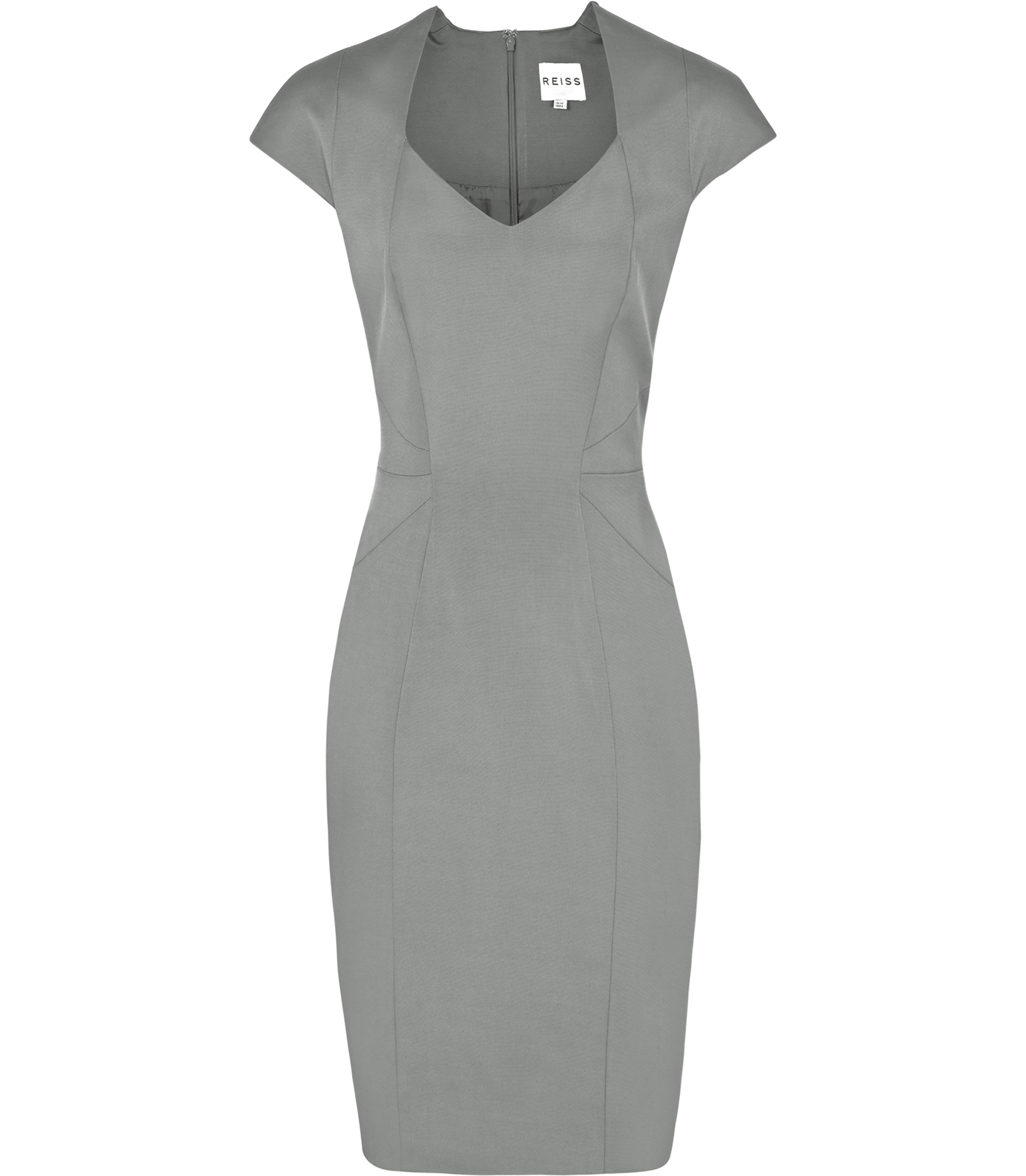 Lyst - Reiss Clarinet Dart Detail Dress Olive in Gray