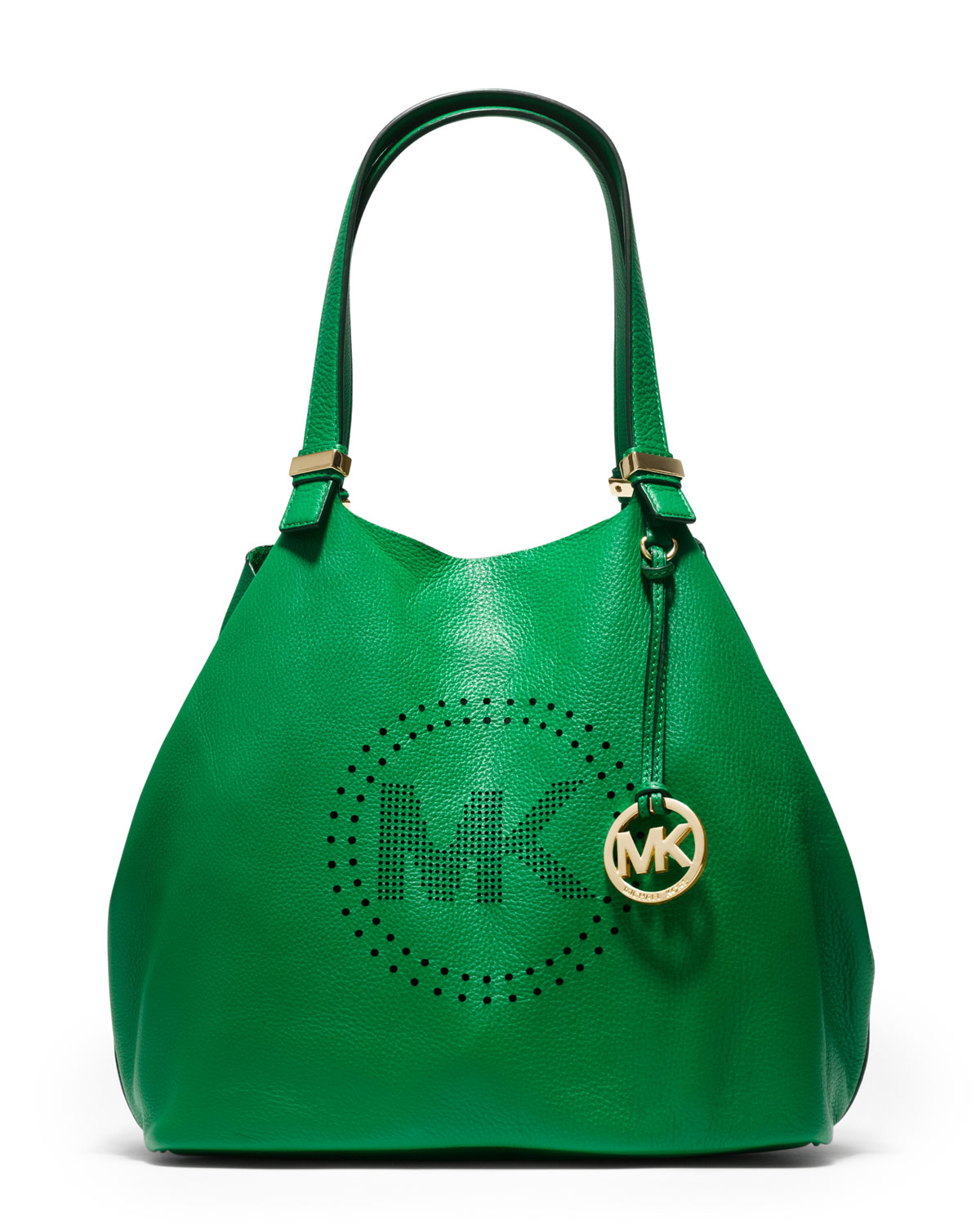 Michael kors Large Perforatedlogo Grab Bag in Green | Lyst