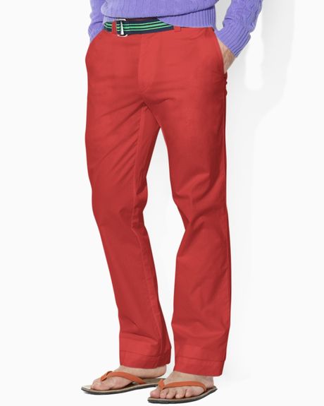 Ralph Lauren Polo Classic Chino Suffield Pants in Red for Men (brick ...