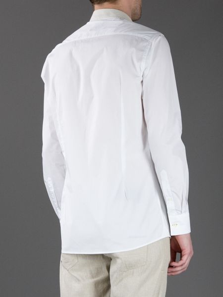 Fendi Long Sleeve Dress Shirt in White for Men | Lyst
