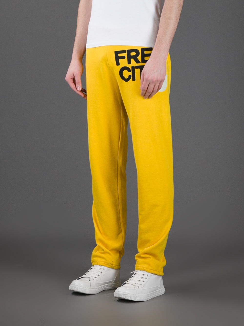 black yellow track pants