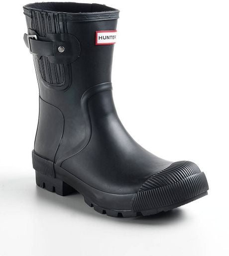 Hunter Short Welly Boots in Black for Men | Lyst