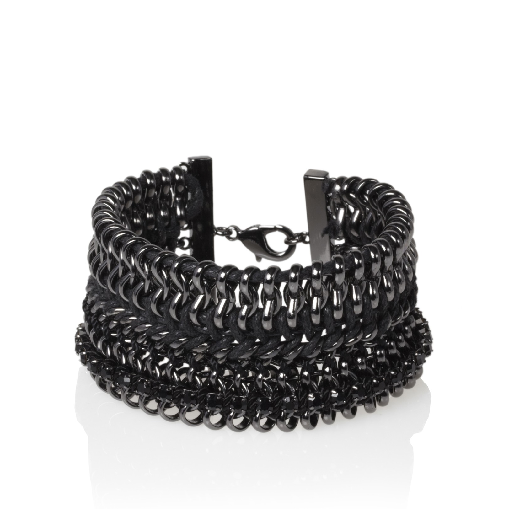 Kurt Geiger Carson Bracelet in Black (silver) | Lyst