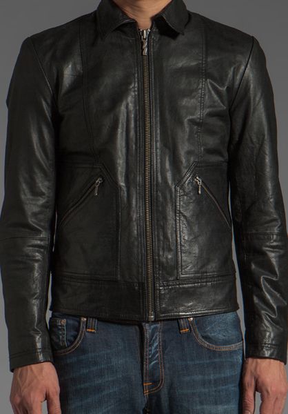 Nudie Jeans Jonny Leather Jacket in Black for Men | Lyst