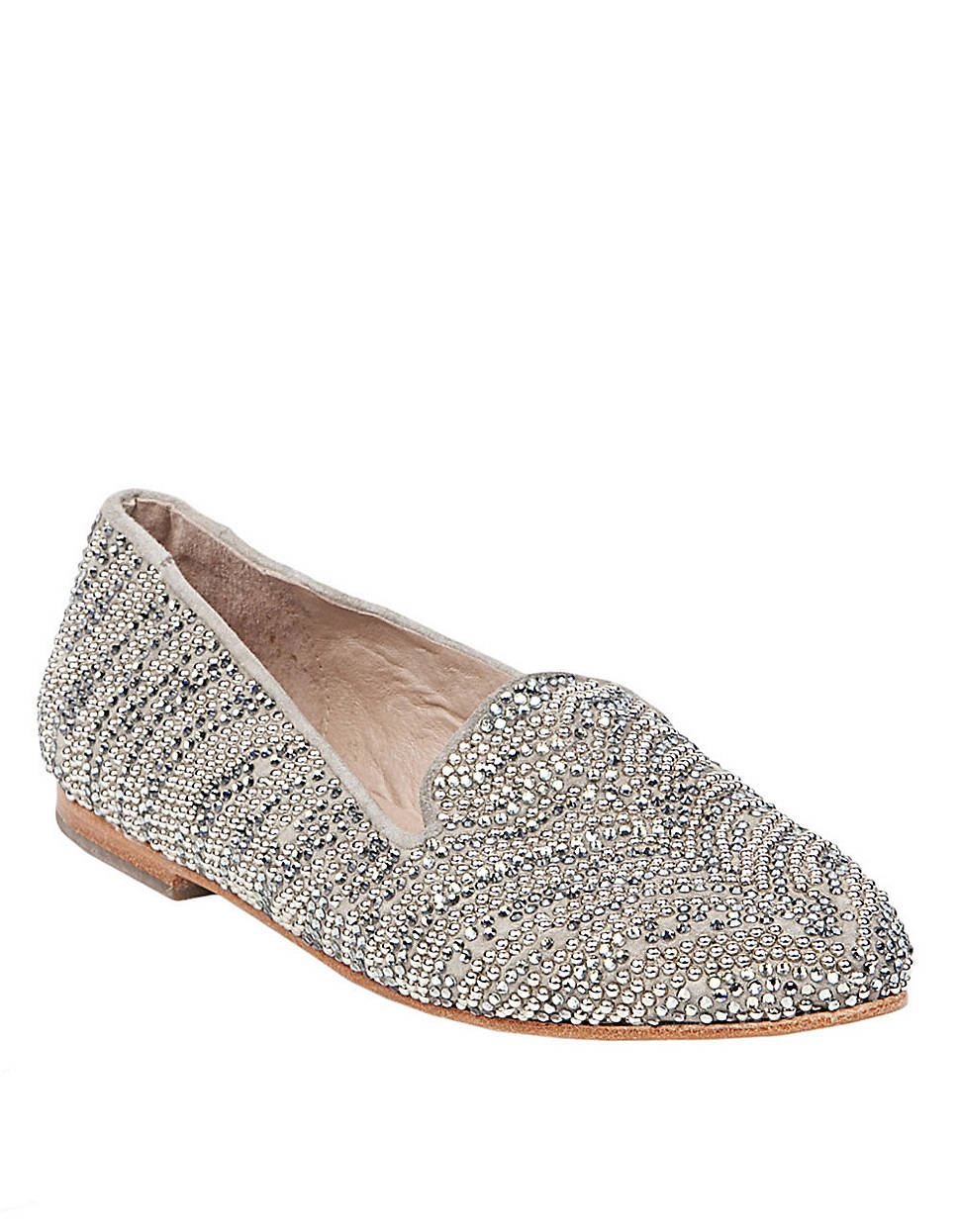 Steve Madden Conncord Beaded Flats in Silver (pewter metallic) | Lyst