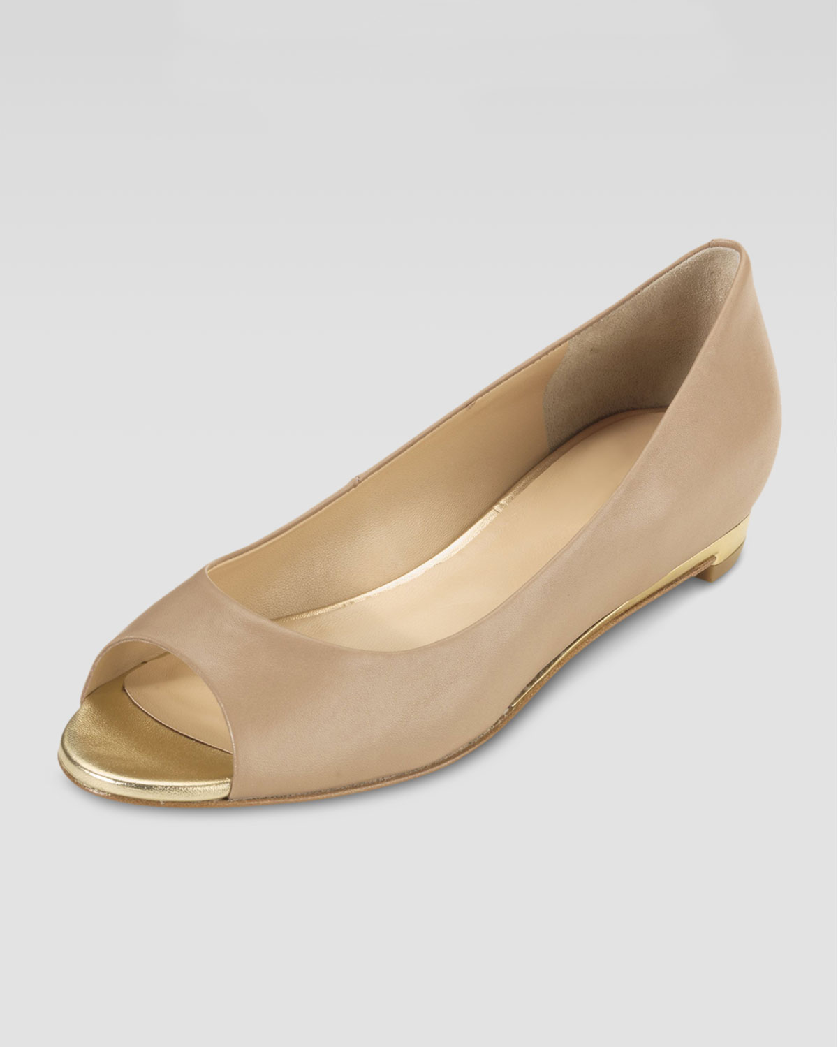 Lyst - Cole Haan Astoria Peeptoe Ballerina Flat in Natural