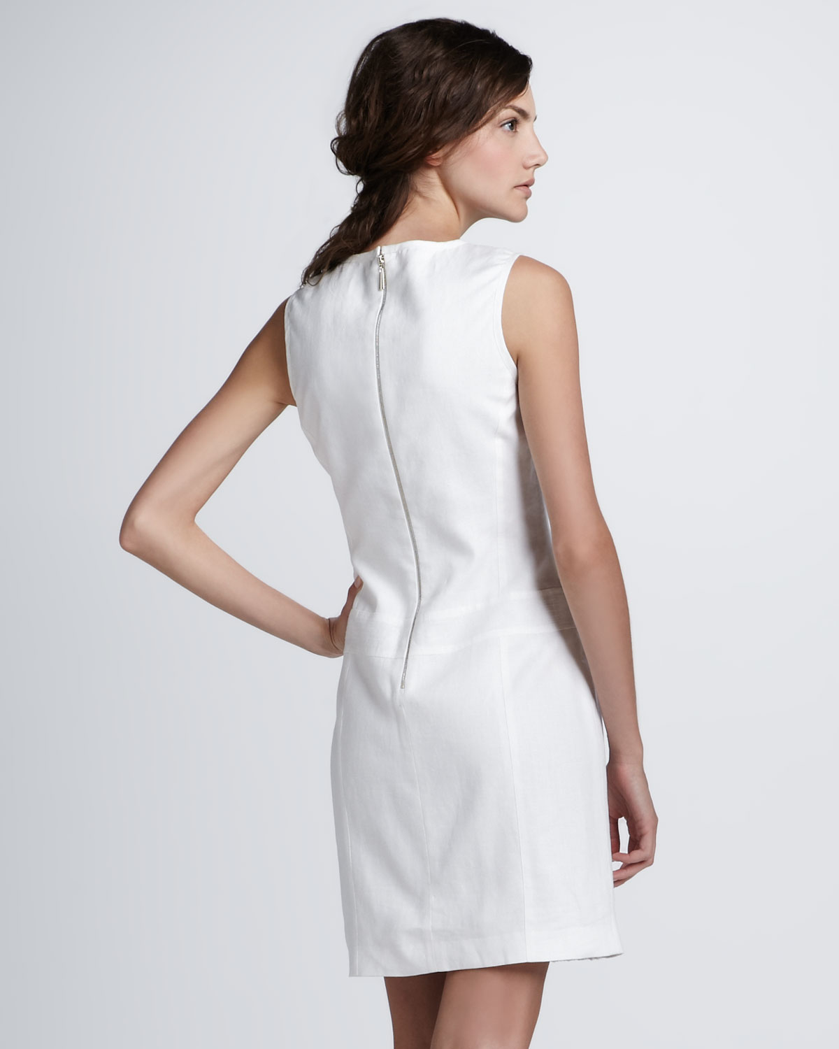 Lyst - Laundry By Shelli Segal Lacedetail Linen Dress in White