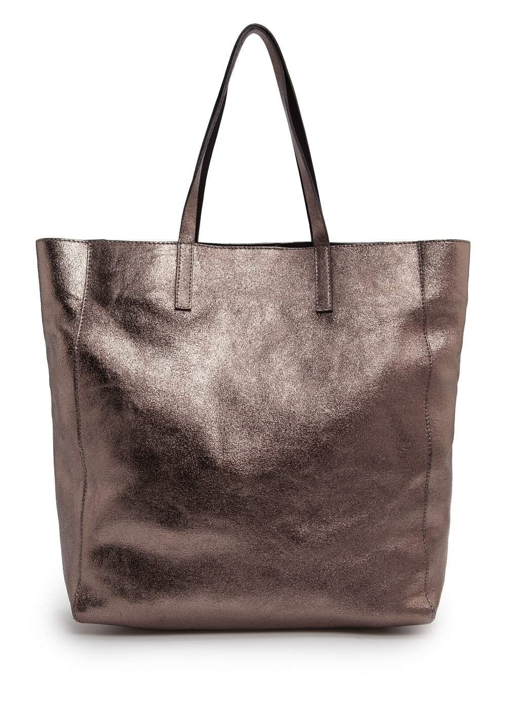 Lyst Mango Touch Metallic iLeather Totei in Brown