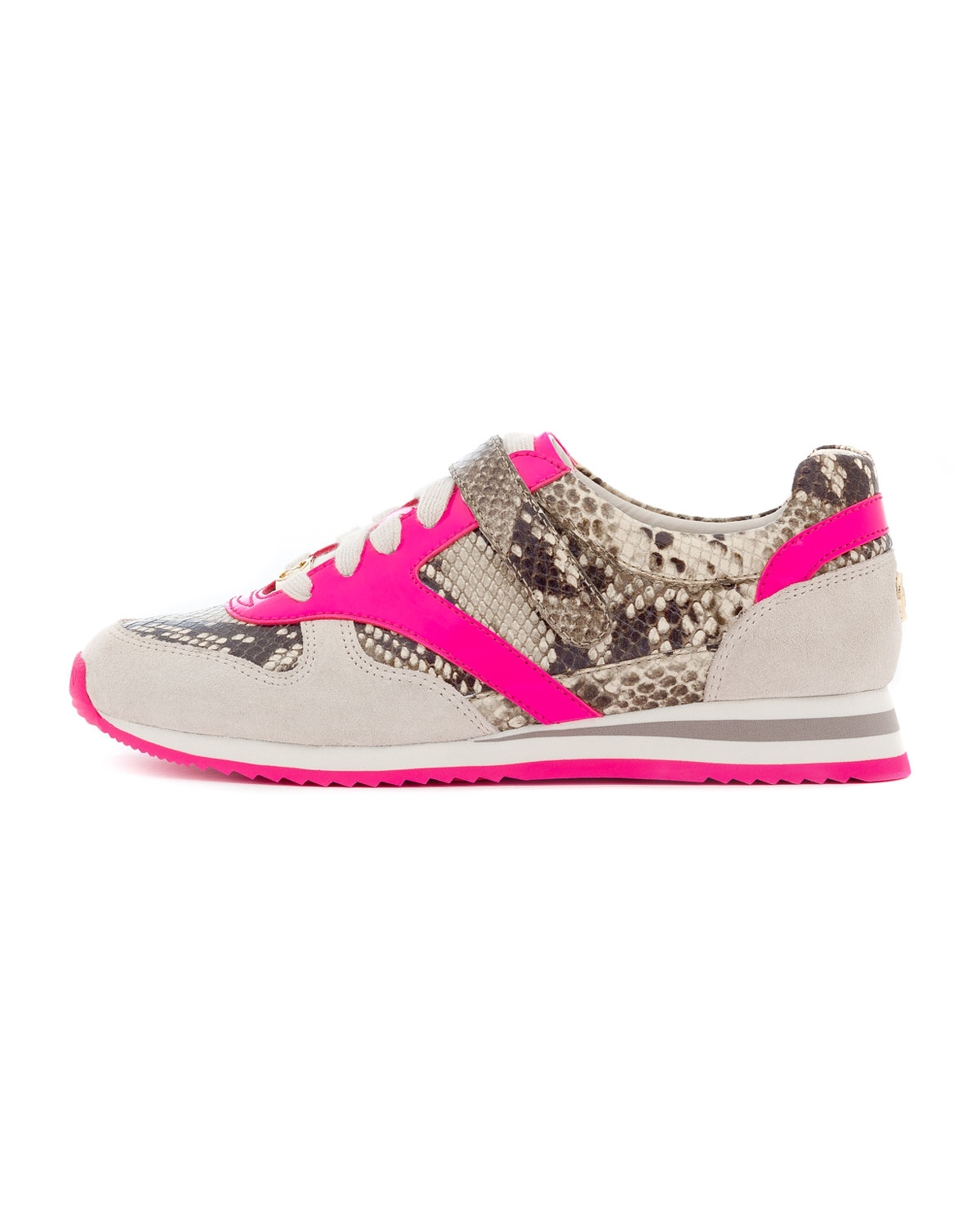 Michael Kors Neon Snakeprint Sneaker in Pink - Lyst