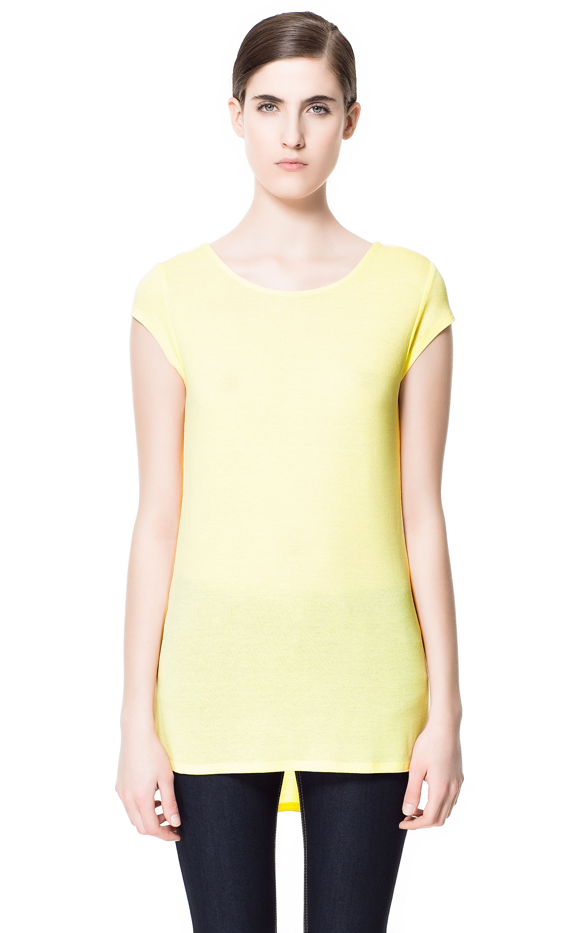 zara yellow t shirt