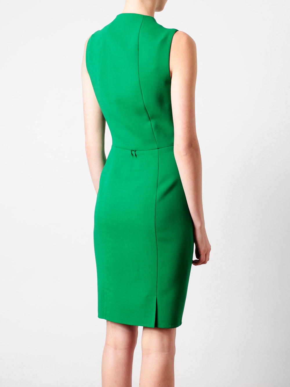 Akris Tailored Crepe Wool Pencil Dress in Green - Lyst
