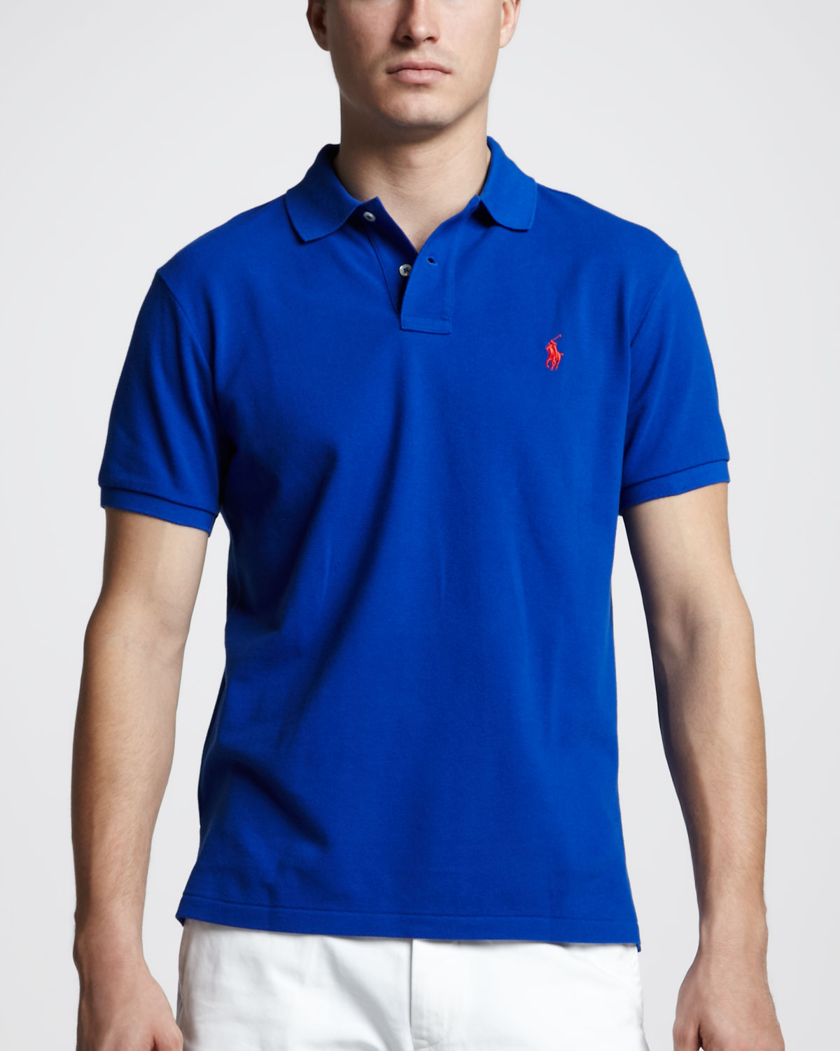 Polo ralph lauren Customfit Polo in Blue for Men | Lyst