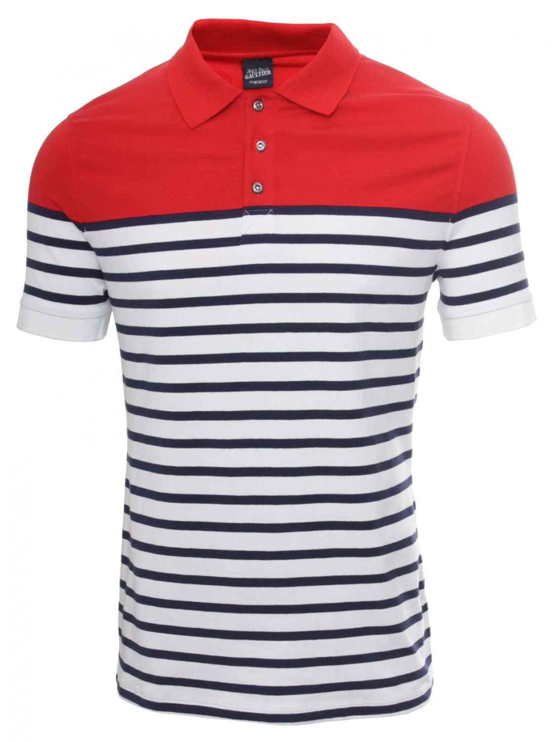 Lyst - Jean Paul Gaultier Striped Contrast Yoke Polo Shirt Ecrumarine ...