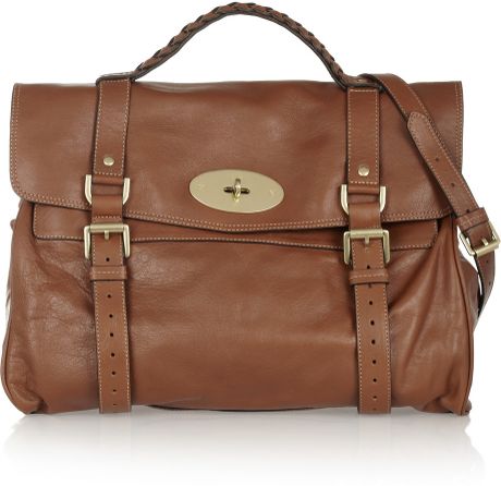 Mulberry The Oversized Alexa Leather Satchel in Brown (oak) | Lyst