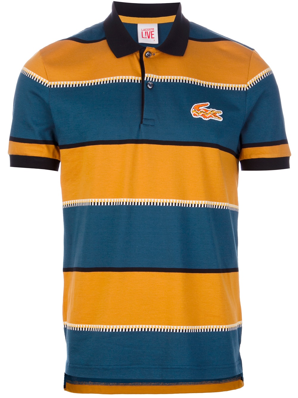 Lacoste L!ive Striped Polo Shirt in Multicolor for Men (blue) | Lyst
