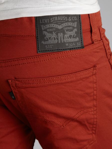 Levi's 511 Slim Line 8 Jeans in Red for Men (baked red) | Lyst