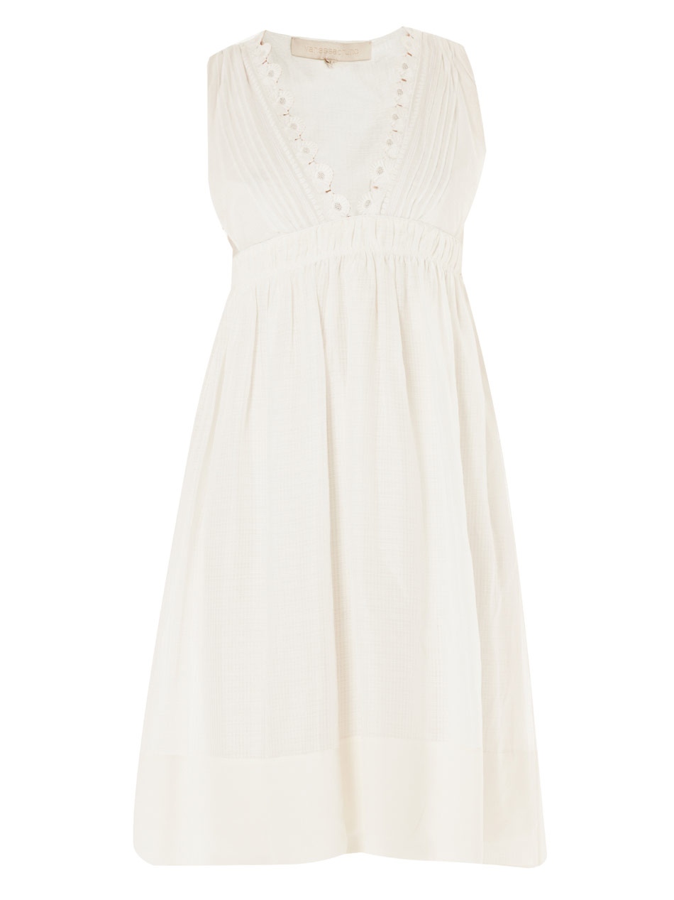 Vanessa Bruno Embroidered Summer Dress in White | Lyst